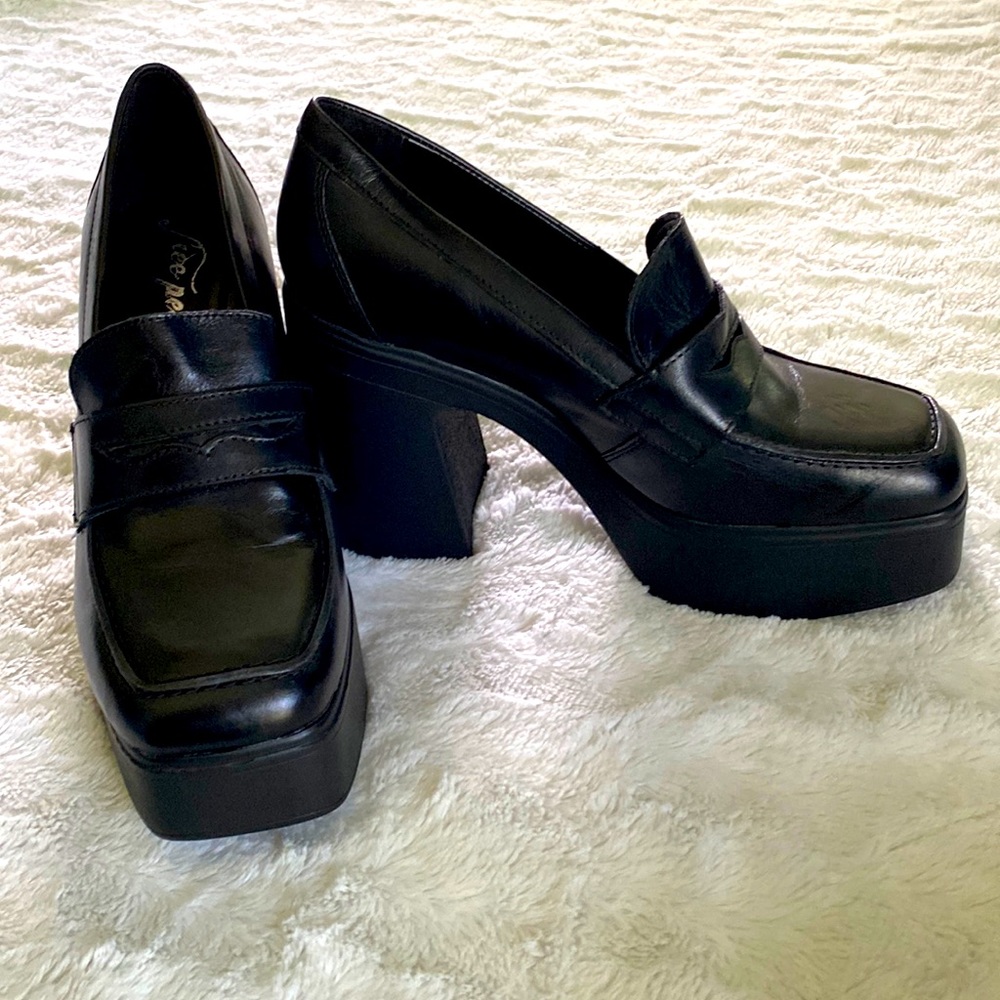 Square toe heeled loafers ZOE